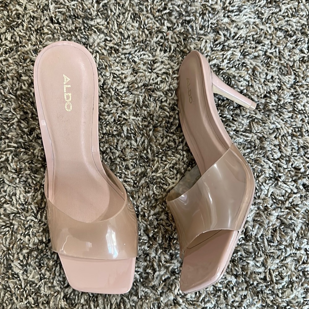 Aldo Cassilia Medium Beige Heeled Mule Stiletto heel